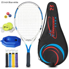Load image into Gallery viewer, 1 Juego de raqueta de tenis, pelota de aleación de aluminio con cuerda 19/21/23/25 pulgadas con bolsa de transporte para niños, adolescentes, entrenamiento deportivo para niño y niña