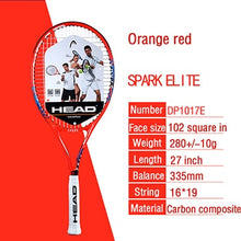Load image into Gallery viewer, Raqueta De Tenis con cabeza, De aleación De aluminio y carbono, para hombres y mujeres, raquetas De Tenis, juego De raquetas con bolsa, pegamento para mano, entrenamiento