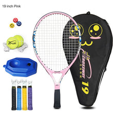 Load image into Gallery viewer, 1 Juego de raqueta de tenis, pelota de aleación de aluminio con cuerda 19/21/23/25 pulgadas con bolsa de transporte para niños, adolescentes, entrenamiento deportivo para niño y niña