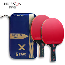 Load image into Gallery viewer, Huieson 2 Unids Actualizado 5 Estrella Tabla Raqueta de Tenis de Carbono Conjunto Ligero Potente Ping Pong Paddle Bat con Buen Control