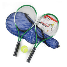 Load image into Gallery viewer, Raqueta de tenis para niños, 2 uds., para entrenamiento de raqueta de tenis, Material de fibra de carbono, cuerda de tenis de Material superior de acero, deportes al aire libre