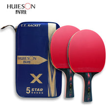Load image into Gallery viewer, Huieson 2 Unids Actualizado 5 Estrella Tabla Raqueta de Tenis de Carbono Conjunto Ligero Potente Ping Pong Paddle Bat con Buen Control