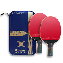 Load image into Gallery viewer, Huieson 2 Unids Actualizado 5 Estrella Tabla Raqueta de Tenis de Carbono Conjunto Ligero Potente Ping Pong Paddle Bat con Buen Control