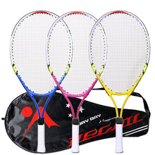 Load image into Gallery viewer, 1 Uds. Raqueta de tenis especial de 23 pulgadas para adolescentes, raqueta de tenis de aleación de aluminio, alambre de nailon resistente, adecuado para el entrenamiento de los niños
