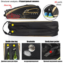 Load image into Gallery viewer, 6-12 Uds. Bolsa grande de raqueta de tenis 2020 bolsa de bádminton/accesorios raqueta profesional bolsa de deportes raqueta para el cuidado de los zapatos
