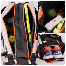Load image into Gallery viewer, La bolsa de tenis hombre tenis bolsa para raquetas gimnasio al aire libre bolsos para bádminton capacidad 6-9 deportes de raqueta bolsa impermeable de bádminton mochila

