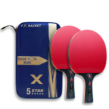 Load image into Gallery viewer, Huieson 2 Unids Actualizado 5 Estrella Tabla Raqueta de Tenis de Carbono Conjunto Ligero Potente Ping Pong Paddle Bat con Buen Control
