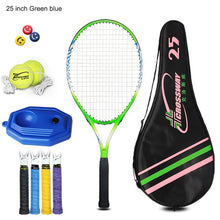 Load image into Gallery viewer, 1 Juego de raqueta de tenis, pelota de aleación de aluminio con cuerda 19/21/23/25 pulgadas con bolsa de transporte para niños, adolescentes, entrenamiento deportivo para niño y niña
