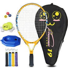 Load image into Gallery viewer, 1 Juego de raqueta de tenis, pelota de aleación de aluminio con cuerda 19/21/23/25 pulgadas con bolsa de transporte para niños, adolescentes, entrenamiento deportivo para niño y niña
