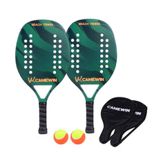 Load image into Gallery viewer, Raqueta para tenis de fibra de carbono para playa, raqueta de tenis de cara suave con 2 raquetas, 2 bolsas y 2 pelotas
