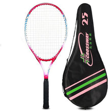 Load image into Gallery viewer, 1 Juego de raqueta de tenis, pelota de aleación de aluminio con cuerda 19/21/23/25 pulgadas con bolsa de transporte para niños, adolescentes, entrenamiento deportivo para niño y niña
