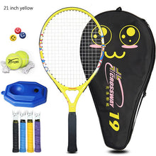 Load image into Gallery viewer, 1 Juego de raqueta de tenis, pelota de aleación de aluminio con cuerda 19/21/23/25 pulgadas con bolsa de transporte para niños, adolescentes, entrenamiento deportivo para niño y niña
