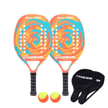 Load image into Gallery viewer, Raqueta para tenis de fibra de carbono para playa, raqueta de tenis de cara suave con 2 raquetas, 2 bolsas y 2 pelotas
