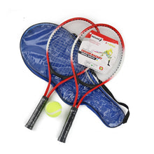 Load image into Gallery viewer, Raqueta de tenis para niños, 2 uds., para entrenamiento de raqueta de tenis, Material de fibra de carbono, cuerda de tenis de Material superior de acero, deportes al aire libre
