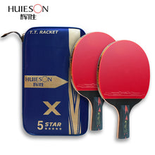 Load image into Gallery viewer, Huieson 2 Unids Actualizado 5 Estrella Tabla Raqueta de Tenis de Carbono Conjunto Ligero Potente Ping Pong Paddle Bat con Buen Control
