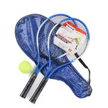 Load image into Gallery viewer, Raqueta de tenis para niños, 2 uds., para entrenamiento de raqueta de tenis, Material de fibra de carbono, cuerda de tenis de Material superior de acero, deportes al aire libre

