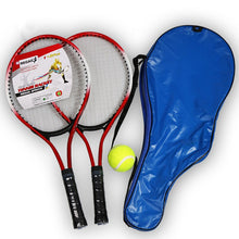 Load image into Gallery viewer, Raqueta de tenis para niños, 2 uds., para entrenamiento de raqueta de tenis, Material de fibra de carbono, cuerda de tenis de Material superior de acero, deportes al aire libre
