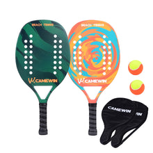 Load image into Gallery viewer, Raqueta para tenis de fibra de carbono para playa, raqueta de tenis de cara suave con 2 raquetas, 2 bolsas y 2 pelotas
