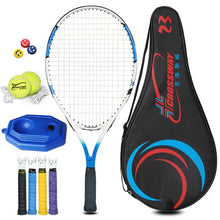 Load image into Gallery viewer, 1 Juego de raqueta de tenis, pelota de aleación de aluminio con cuerda 19/21/23/25 pulgadas con bolsa de transporte para niños, adolescentes, entrenamiento deportivo para niño y niña

