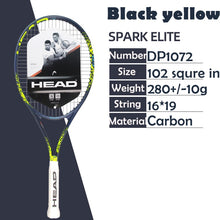 Load image into Gallery viewer, Raqueta De Tenis con cabeza, De aleación De aluminio y carbono, para hombres y mujeres, raquetas De Tenis, juego De raquetas con bolsa, pegamento para mano, entrenamiento
