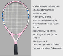 Load image into Gallery viewer, 1 Juego de raqueta de tenis, pelota de aleación de aluminio con cuerda 19/21/23/25 pulgadas con bolsa de transporte para niños, adolescentes, entrenamiento deportivo para niño y niña
