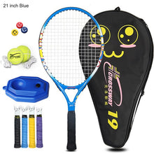 Load image into Gallery viewer, 1 Juego de raqueta de tenis, pelota de aleación de aluminio con cuerda 19/21/23/25 pulgadas con bolsa de transporte para niños, adolescentes, entrenamiento deportivo para niño y niña

